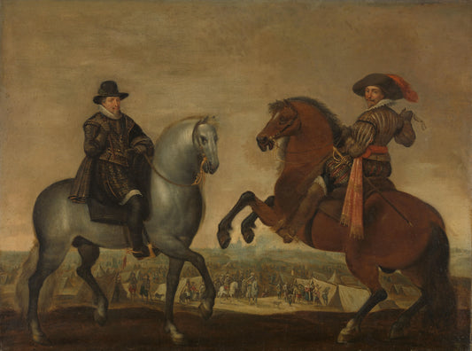 Princes Maurits and Frederik Hendrik on Horseback – atelier van Pauwels van Hillegaert Vintage Portrait Art Print | Wall Art Poster