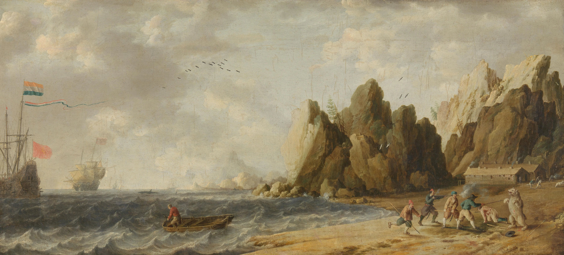 Imaginary Inlet in Southern Arctic Waters in Summer – Bonaventura Peeters (I) Vintage Marine Scene Art Print | Wall Art Poster