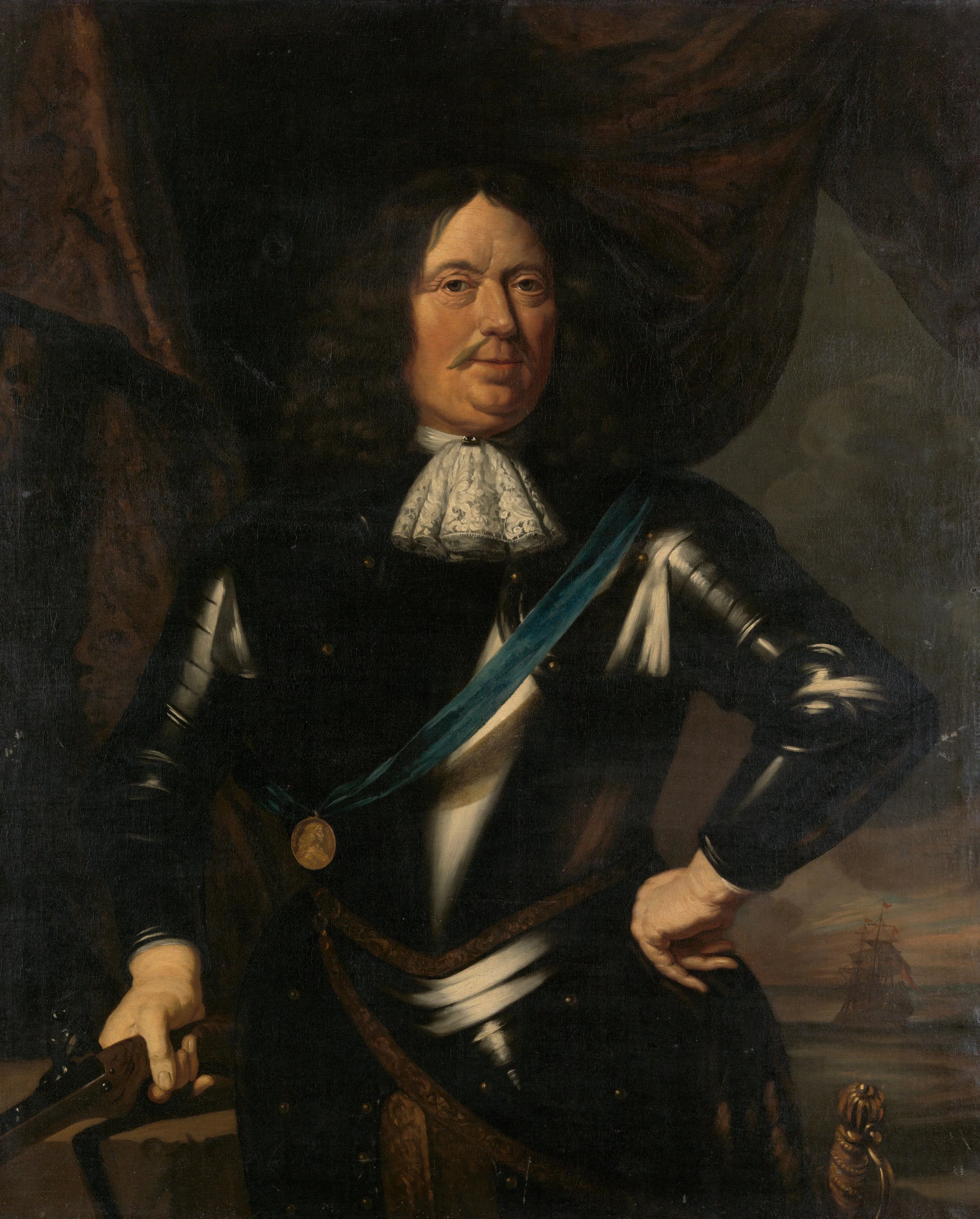 Portrait of an Admiral, possibly Adriaen Banckert, Vice-Admiral of Zeeland – anoniem Vintage Portrait Art Print | Wall Art Poster