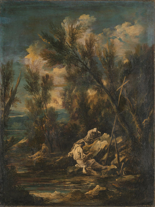 Carthusian Monks in a Landscape – Alessandro Magnasco Vintage Landscape Art Print | Wall Art Poster