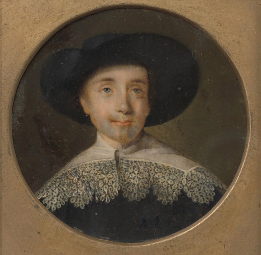 Portret van een man in zeventiende-eeuwse kleding – anoniem Vintage Art Print | Wall Art Poster
