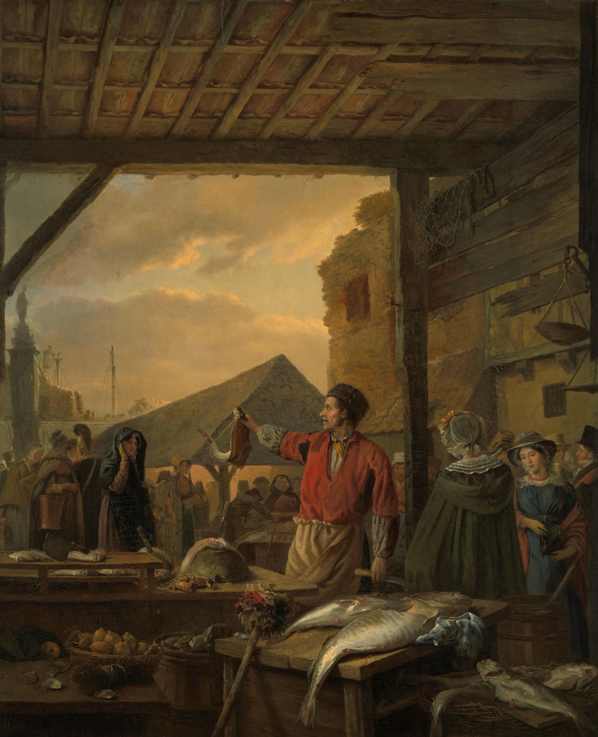 The Fish Market in Antwerp – Ignatius Josephus Van Regemorter Vintage Still Life Art Print | Wall Art Poster