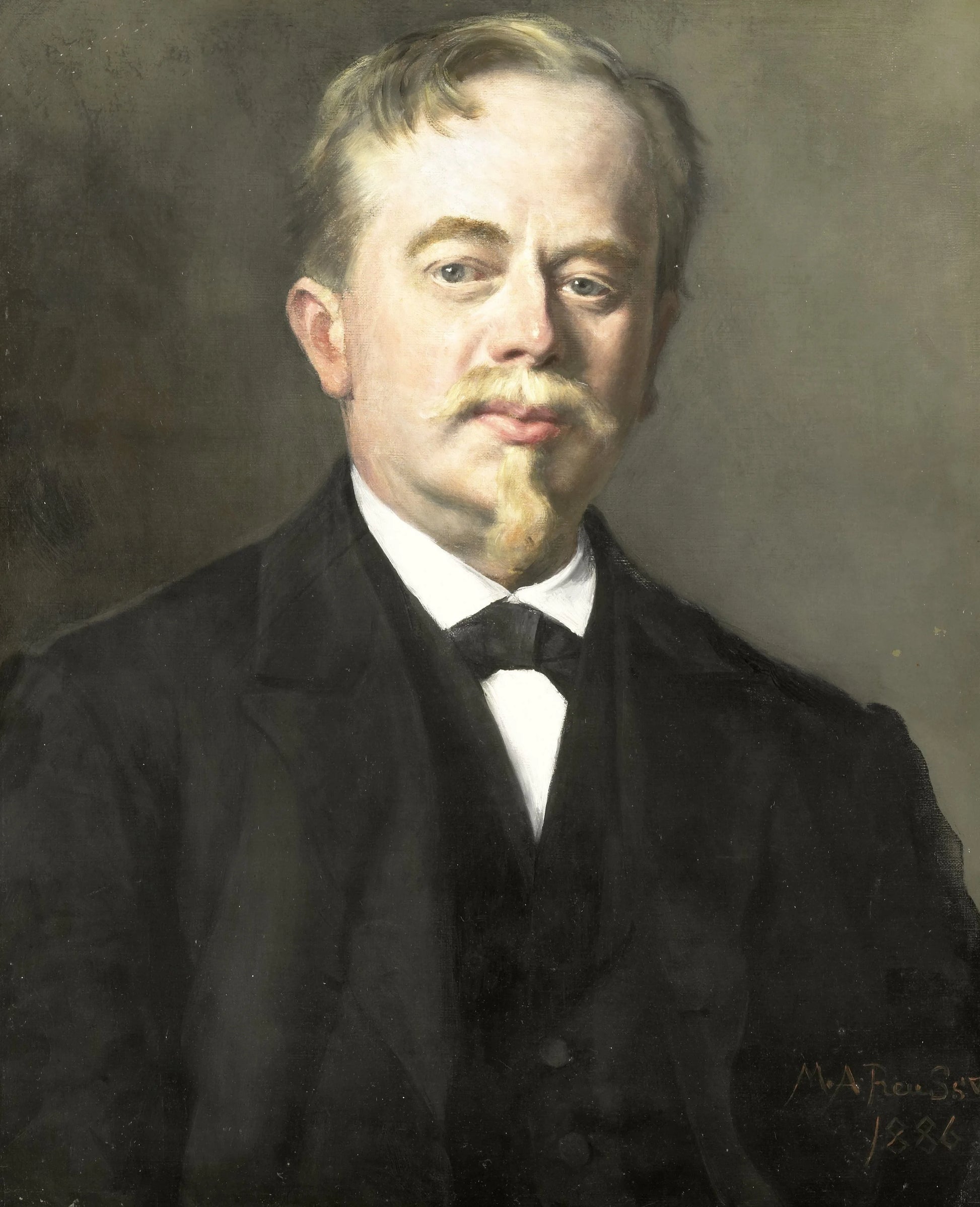 Portrait of Augustus Allebé (1838-1927) – Maria Alexandrina Reuss (prinses van Saxen Weimar Eisenbach) (mentioned on object) Vintage Self-Portrait Art Print | Wall Art Poster