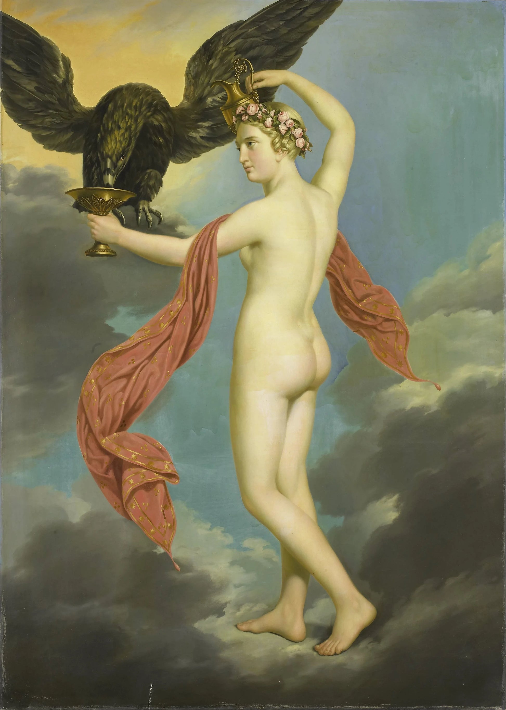 Hebe with Jupiter in the Guise of an Eagle – Gustav-Adolphe Diez Vintage Art Print | Wall Art Poster