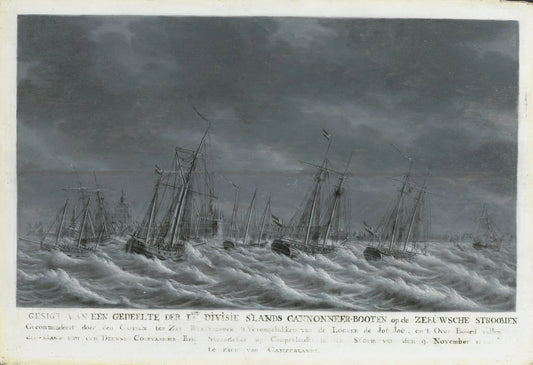 The Batavian Fleet off Veere, 1800 – Engel Hoogerheyden Vintage Marine Scene Art Print | Wall Art Poster