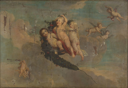 Putti with a Festoon – anonymous Vintage Art Print | Wall Art Poster