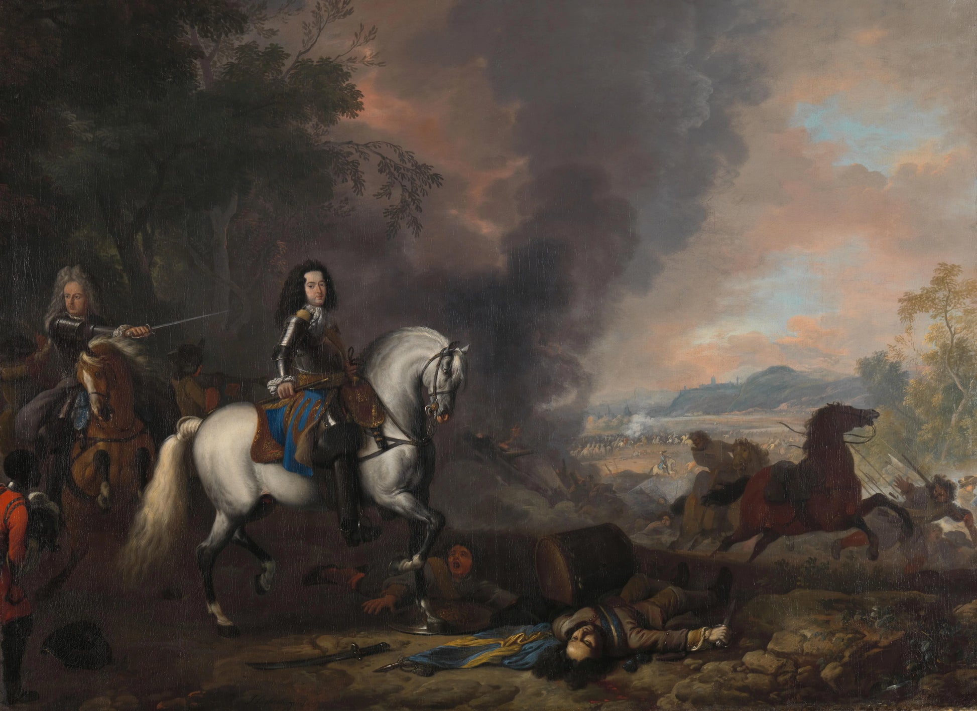 Henry Casimir II, Prince of Nassau-Dietz, in a Battle – Jan van Huchtenburg Vintage Portrait Art Print | Wall Art Poster