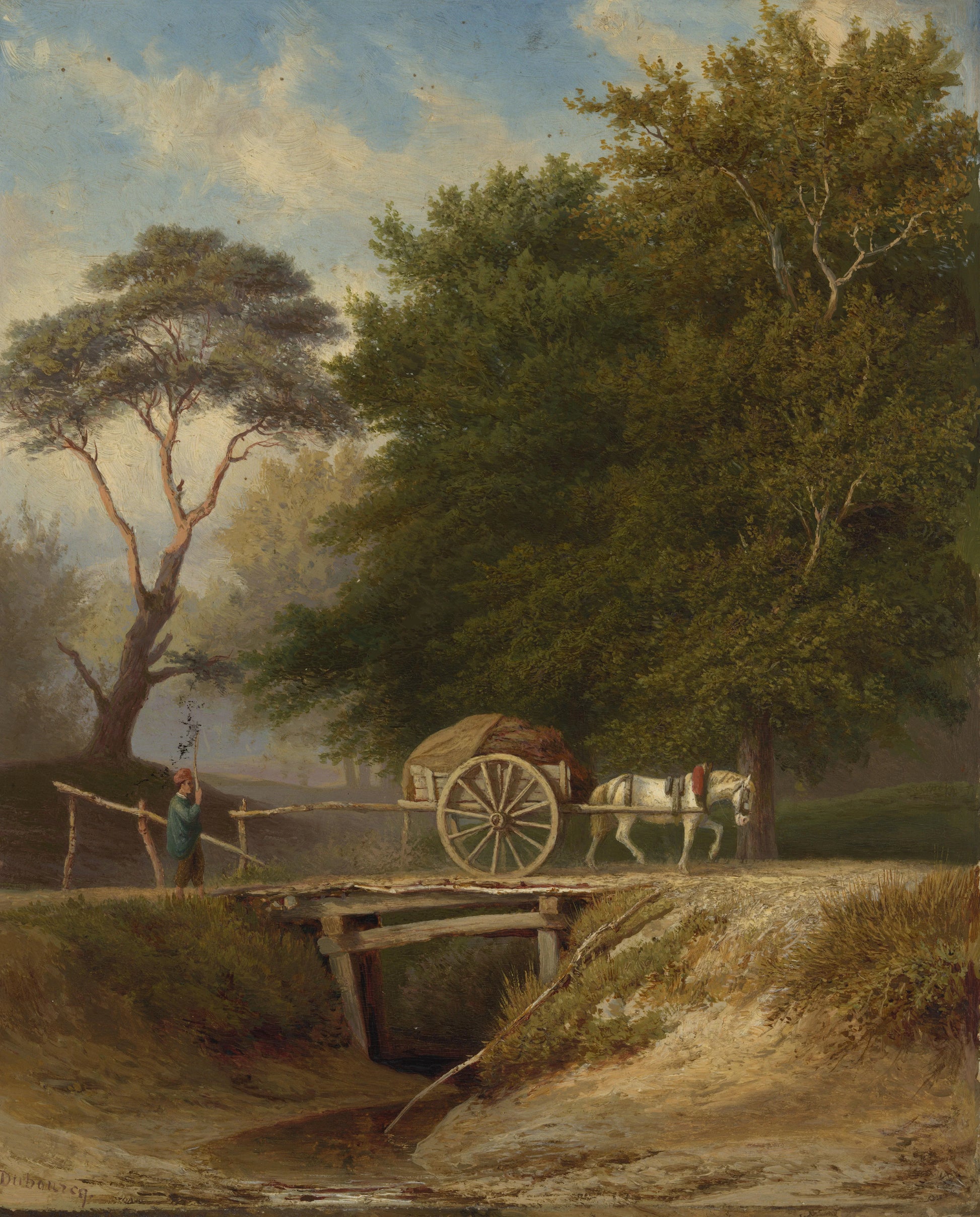 Landschap met brug te Wolfheze – Pierre Louis Dubourcq Vintage Art Print | Wall Art Poster