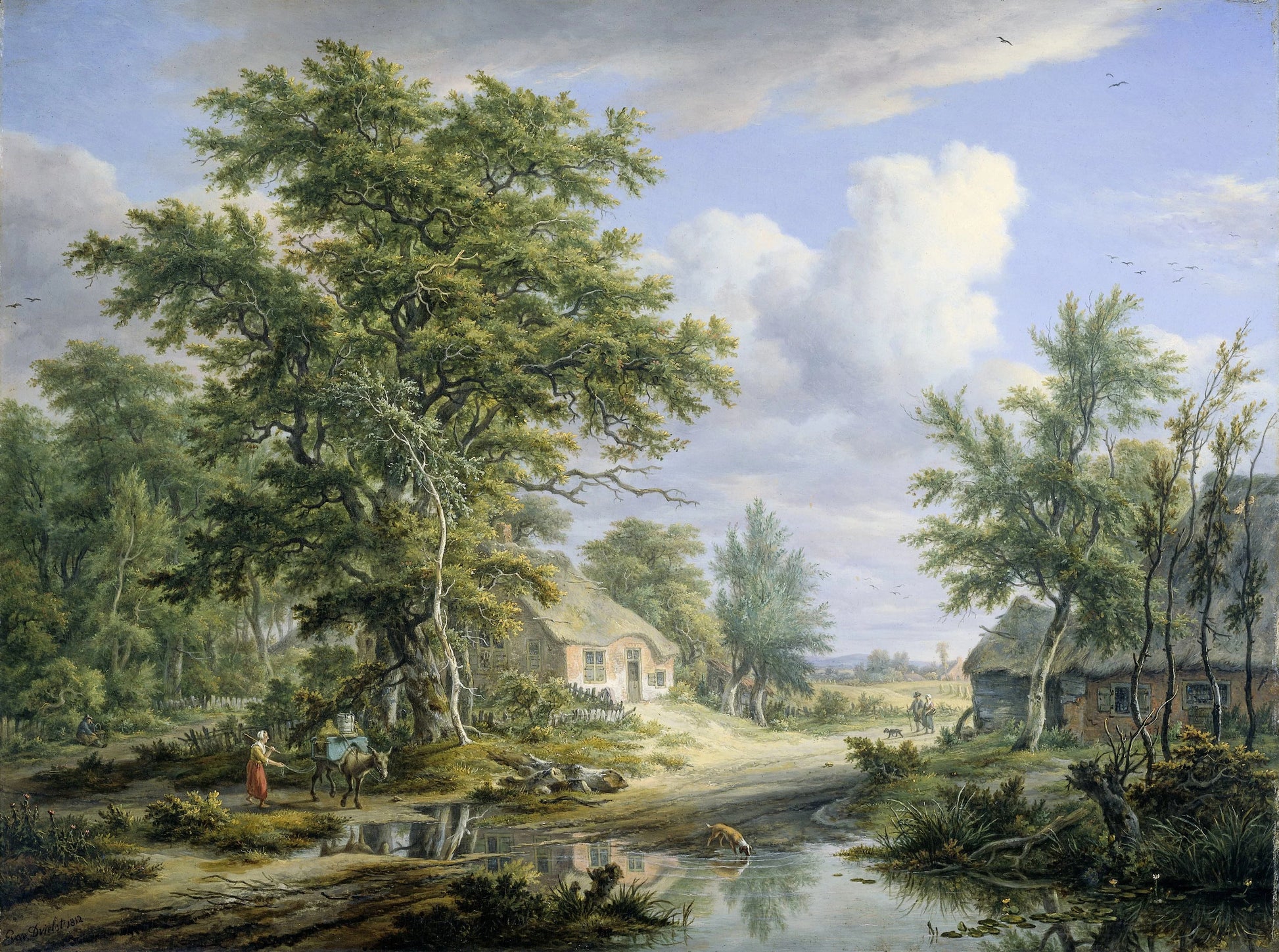 Farms on the Fringe of a Wood – Egbert van Drielst Vintage Landscape Art Print | Wall Art Poster
