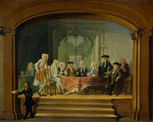 Regents of the Aalmoezeniersweeshuis Orphanage in Amsterdam, 1729 – Cornelis Troost Vintage Portrait Art Print | Wall Art Poster