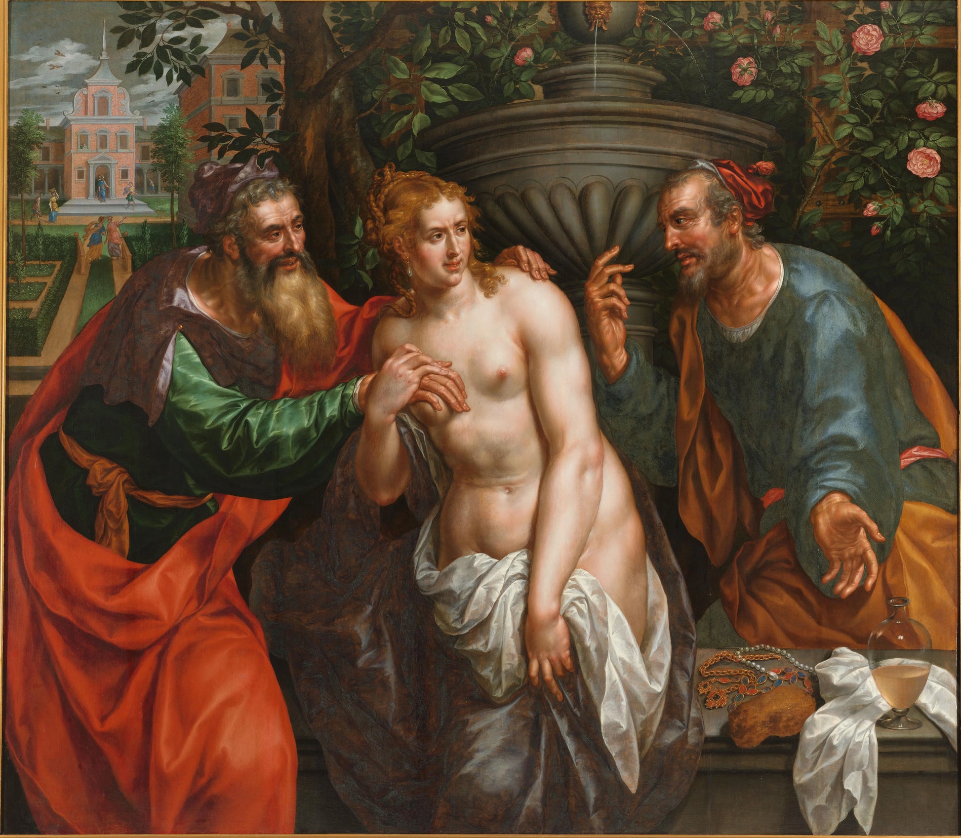 Susanna and the Elders – Hendrik de Clerck Vintage Art Print | Wall Art Poster