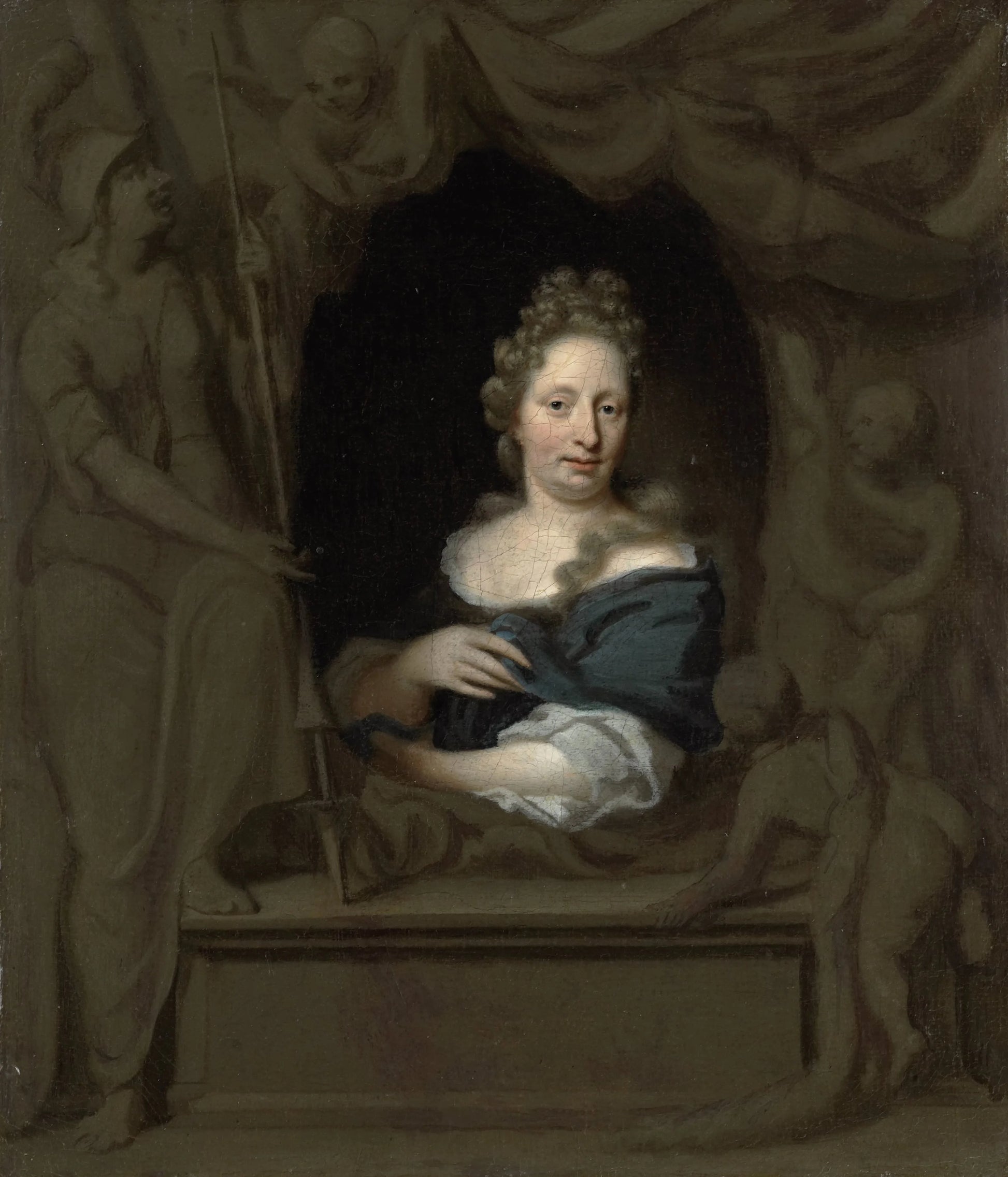 Portrait of Eva Visscher, Wife of Michiel van Musscher – Michiel van Musscher Vintage Portrait Art Print | Wall Art Poster