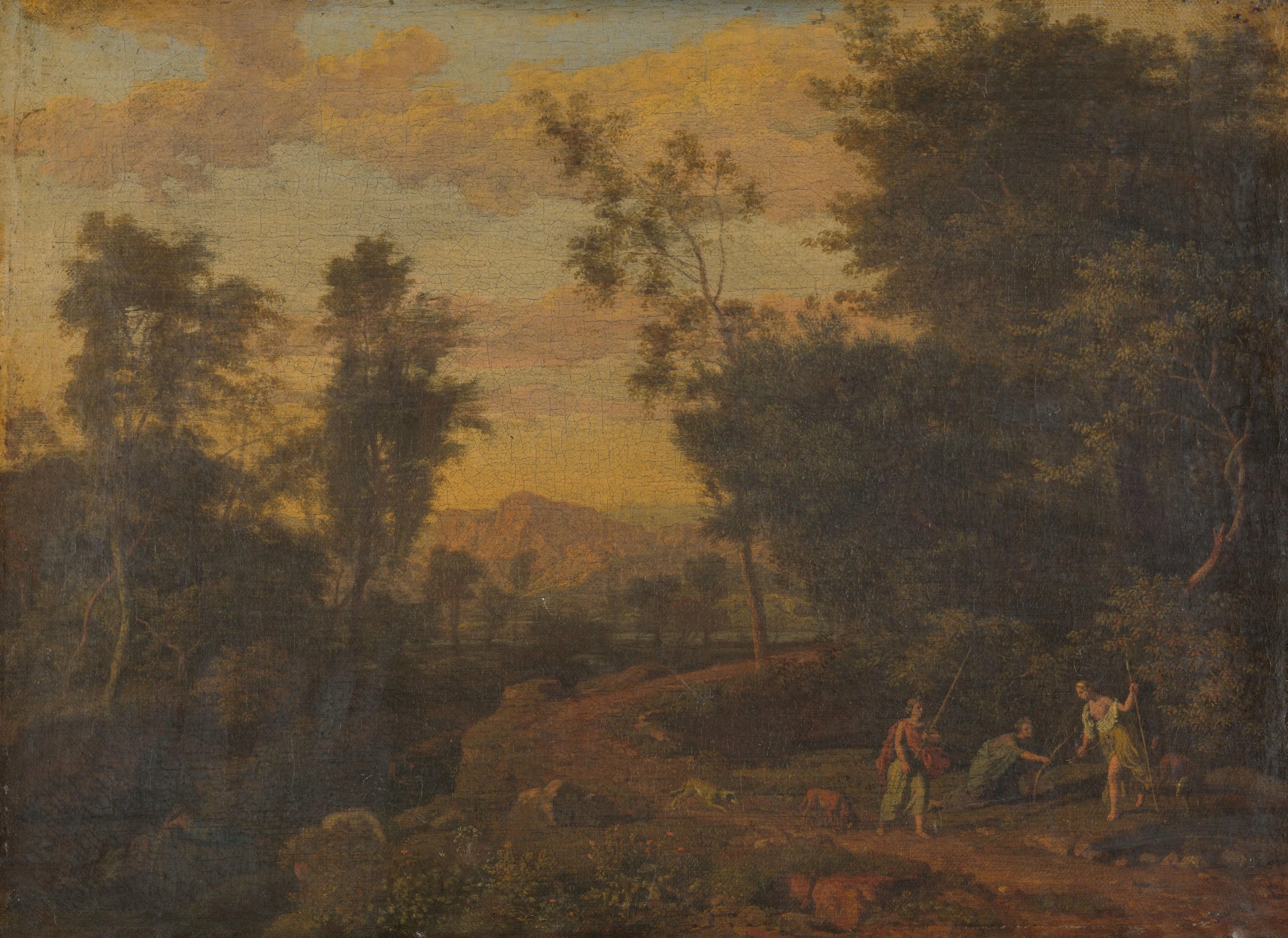 Diana and Her Nymphs Hunting – toegeschreven aan Abraham Genoels Vintage Art Print | Wall Art Poster