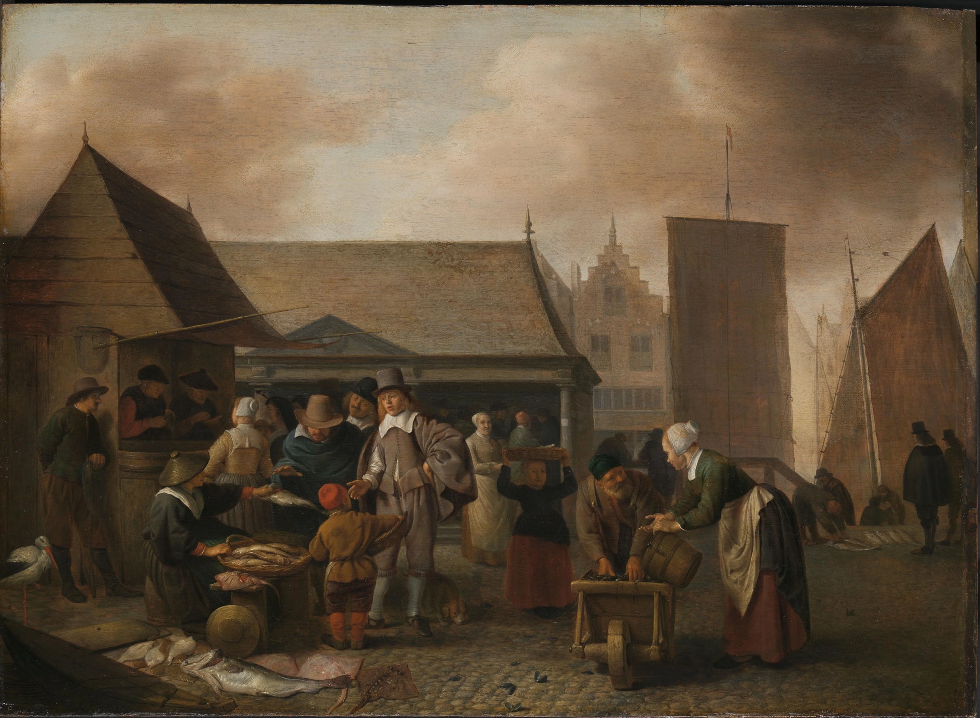 Fish Market – Hendrick Martensz Sorgh Vintage Still Life Art Print | Wall Art Poster