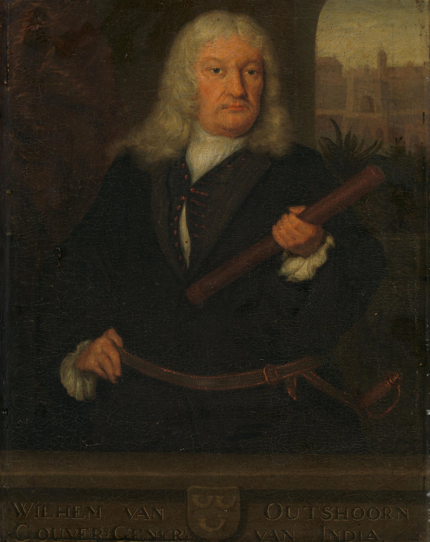 Portrait of Willem van Outhoorn, Governor General of the Dutch East Indies – David van der Plas Vintage Portrait Art Print | Wall Art Poster