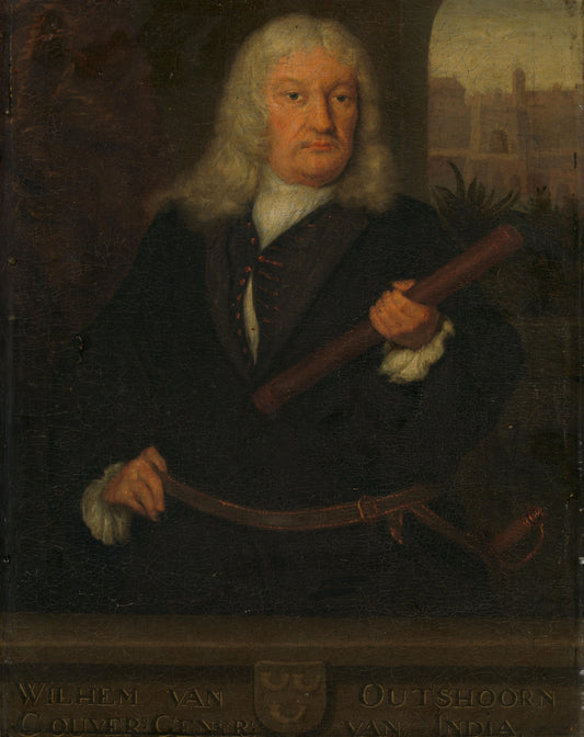 Portrait of Willem van Outhoorn, Governor General of the Dutch East Indies – David van der Plas Vintage Portrait Art Print | Wall Art Poster