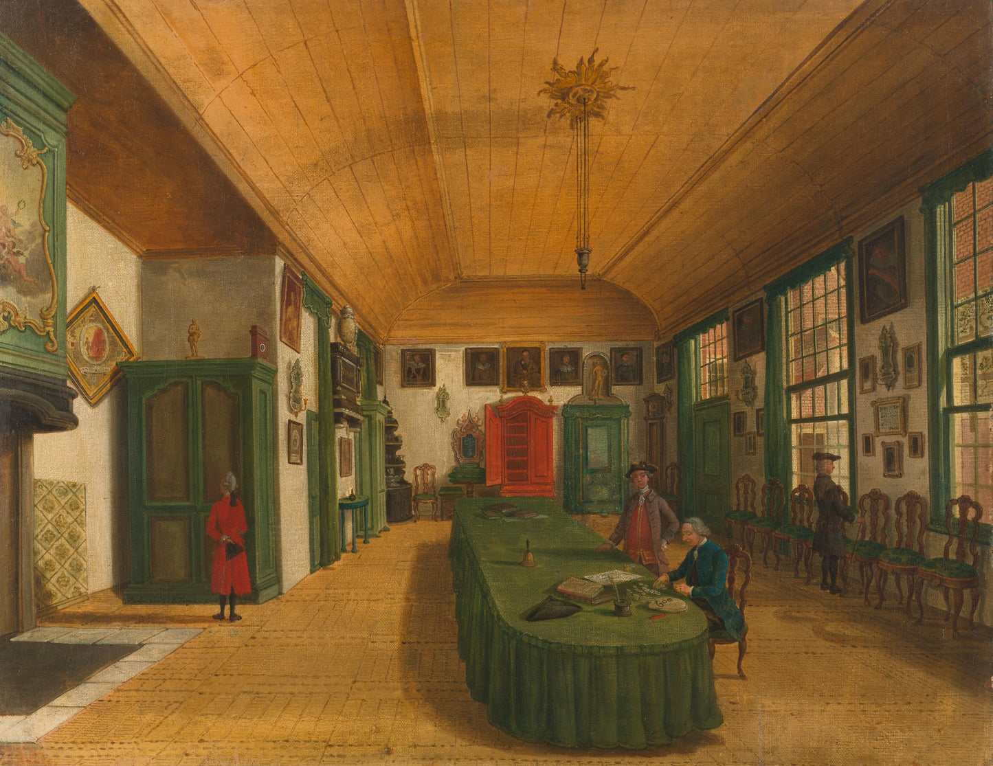 The Hall of the Artistic Society 'Kunst wordt door Arbeid verkregen' (Art is Acquired through Labor) in Leiden – Paulus Constantijn la Fargue (mentioned on object) Vintage Art Print | Wall Art Poster