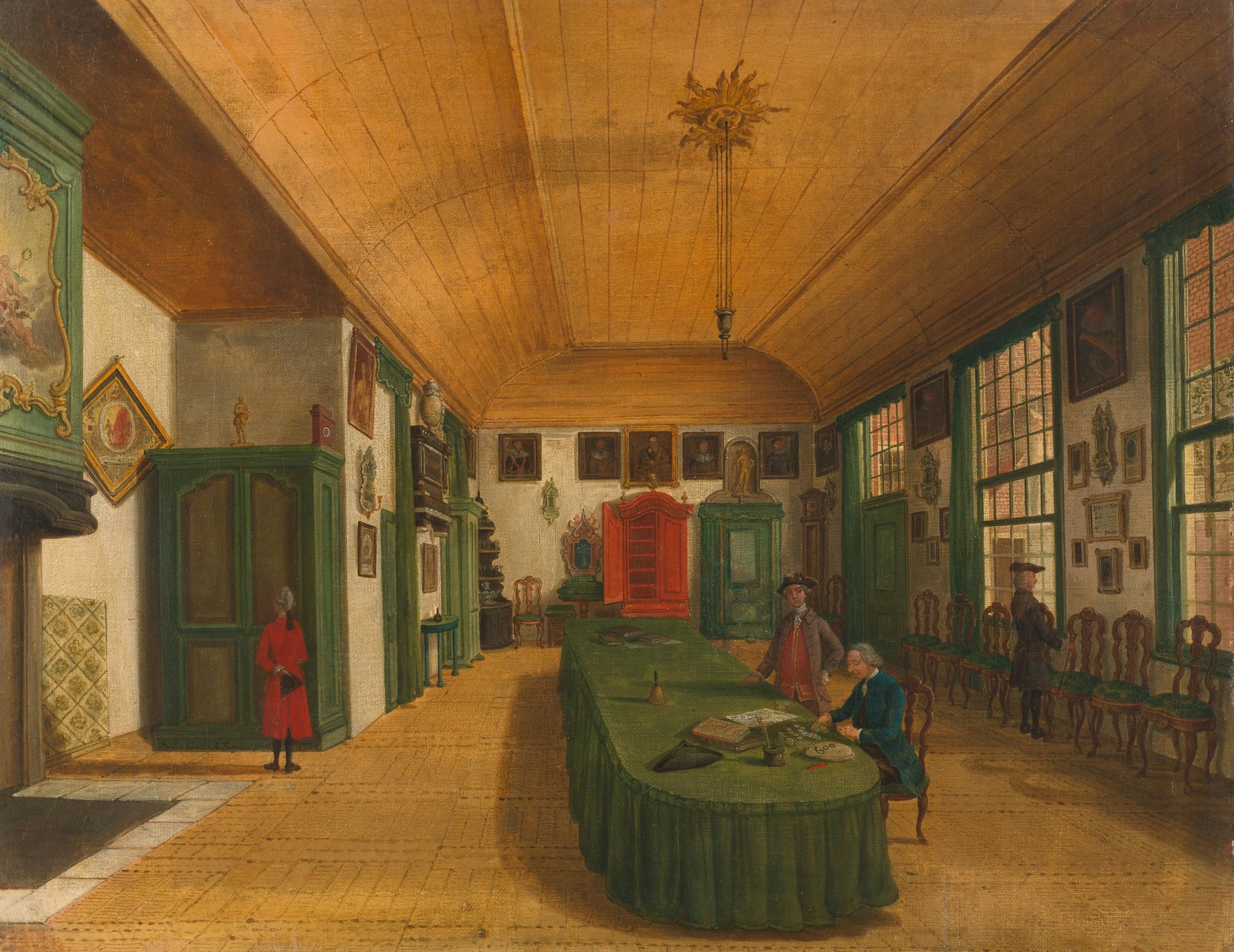 The Hall of the Artistic Society 'Kunst wordt door Arbeid verkregen' (Art is Acquired through Labor) in Leiden – Paulus Constantijn la Fargue (mentioned on object) Vintage Art Print | Wall Art Poster