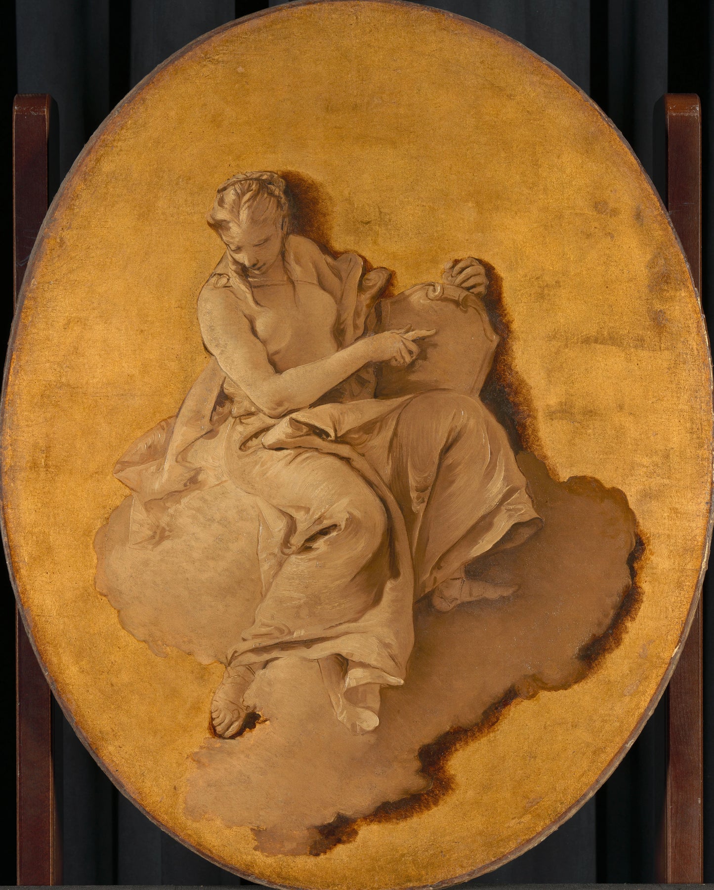 Allegorical Figure of a Woman with a Shield or a Mirror (Prudence?) – Giovanni Battista Tiepolo Vintage Art Print | Wall Art Poster