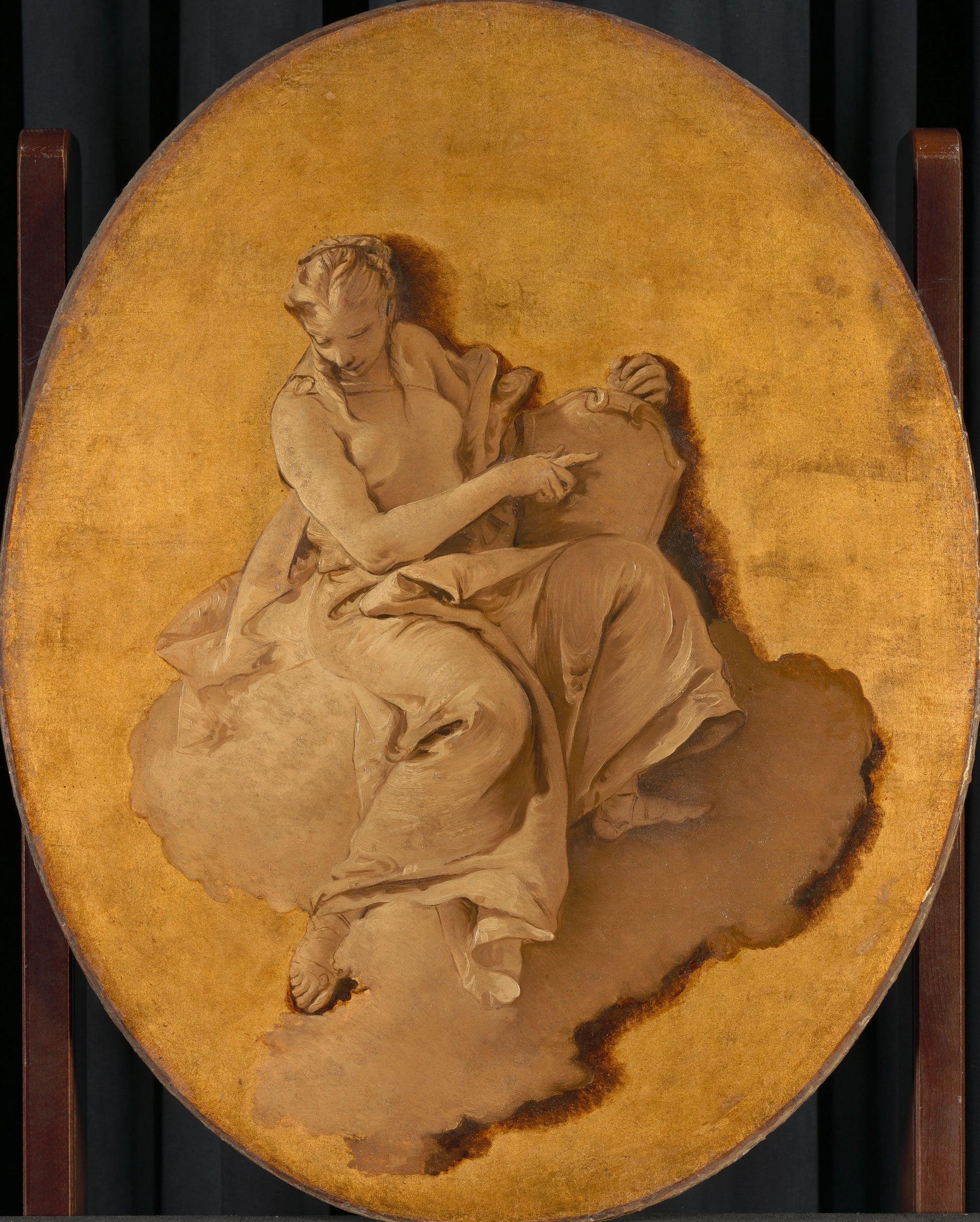 Allegorical Figure of a Woman with a Shield or a Mirror (Prudence?) – Giovanni Battista Tiepolo Vintage Art Print | Wall Art Poster