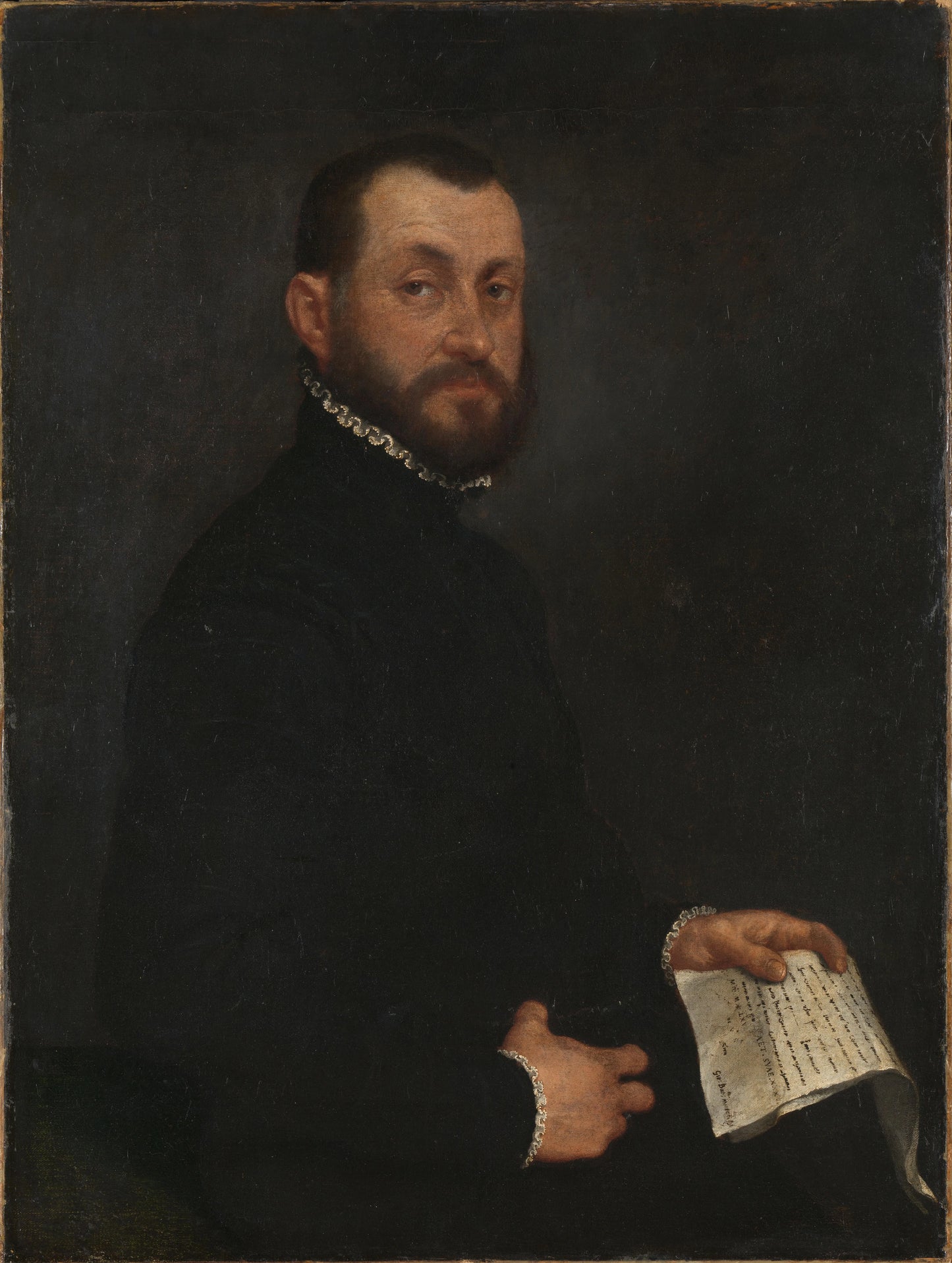 Portrait of a Man – Giambattista Moroni (mentioned on object) Vintage Portrait Art Print | Wall Art Poster