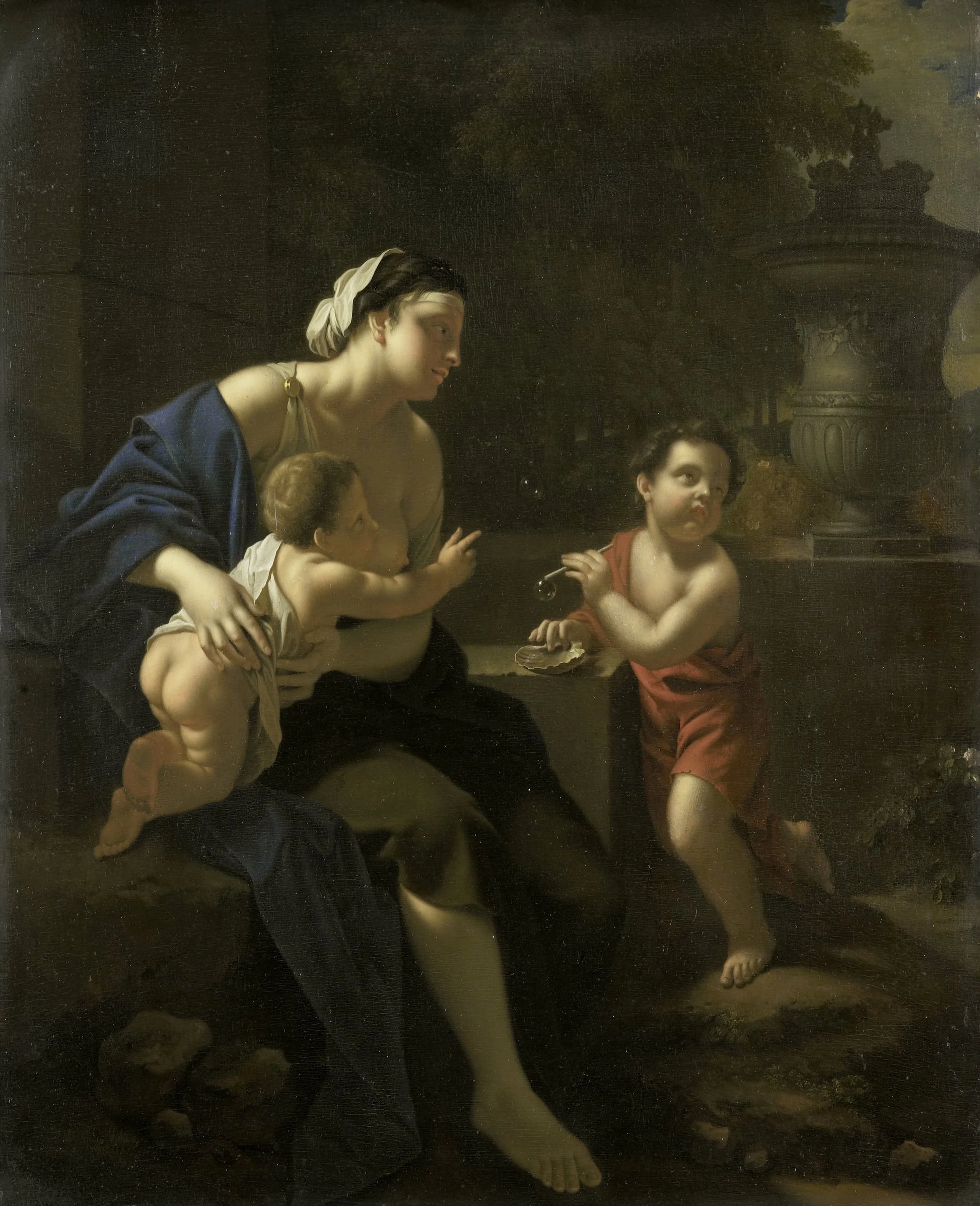 Blowing Bubbles – attributed to Pieter van der Werff Vintage Art Print | Wall Art Poster