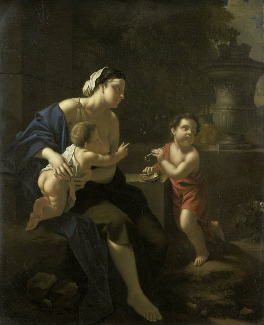 Blowing Bubbles – attributed to Pieter van der Werff Vintage Art Print | Wall Art Poster