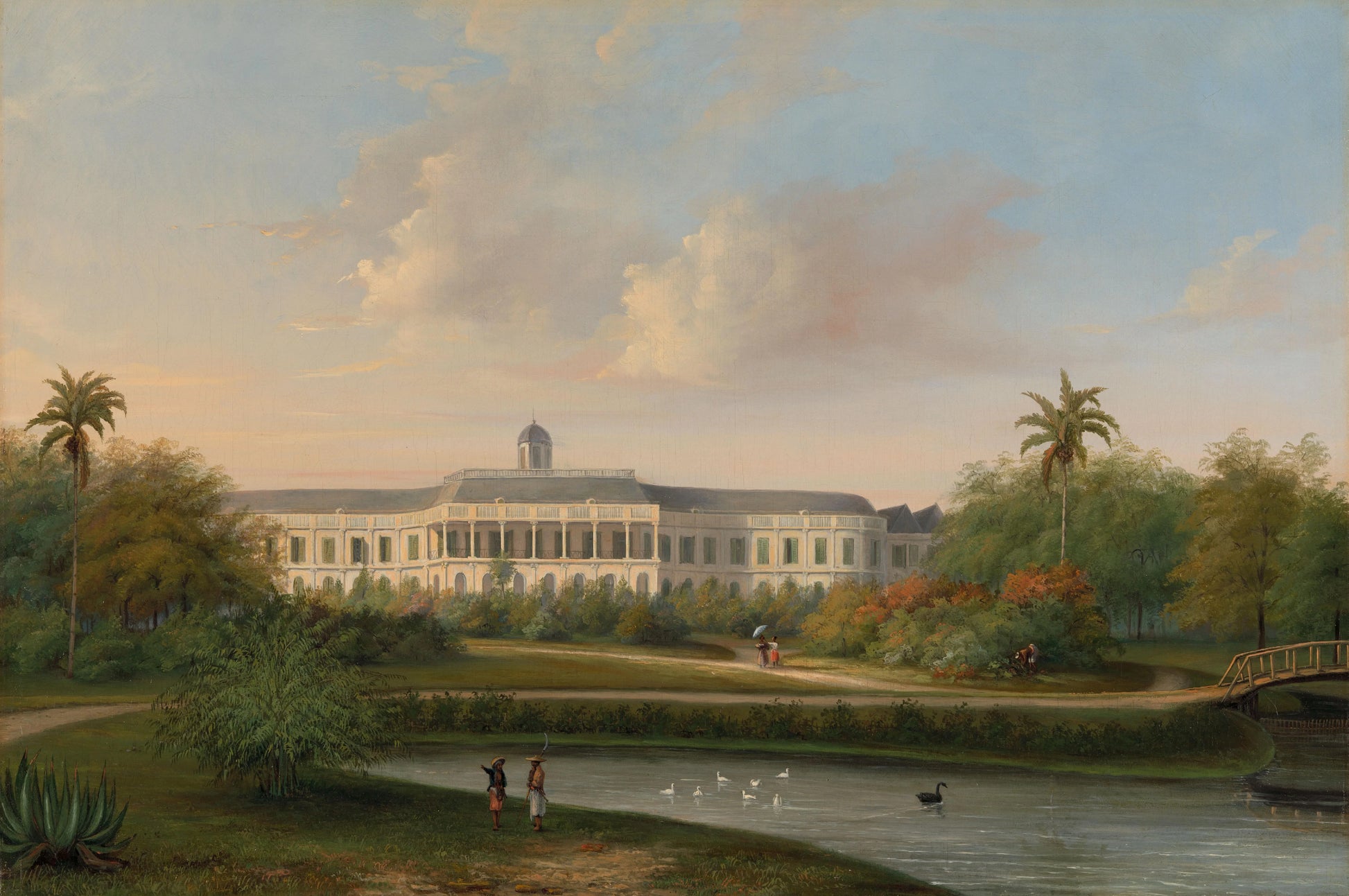 Rear View of Buitenzorg Palace before the Earthquake of 10 October 1834 – Willem Troost (II) Vintage Art Print | Wall Art Poster
