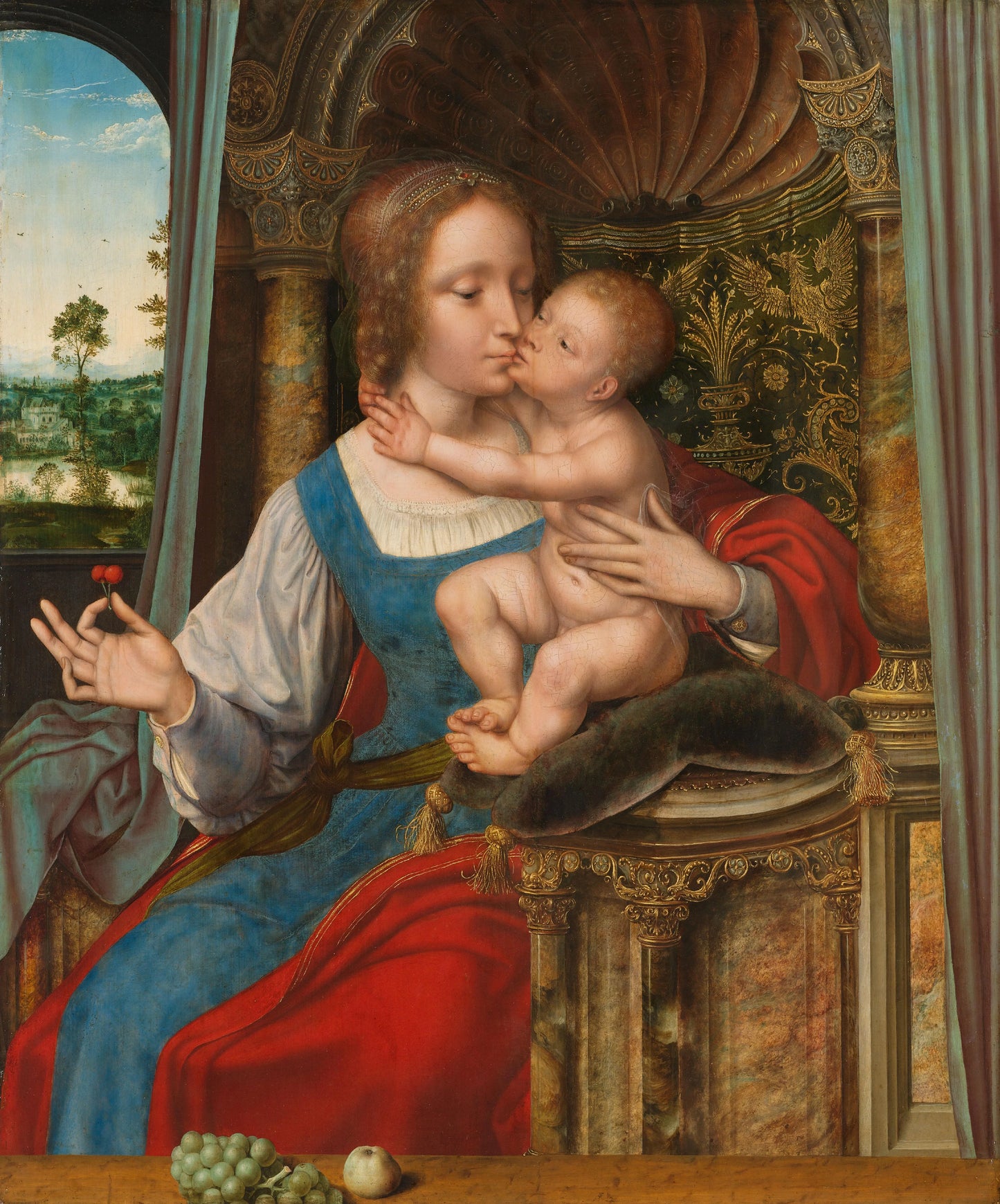Virgin and Child – workshop of Quinten Massijs (I) Vintage Art Print | Wall Art Poster