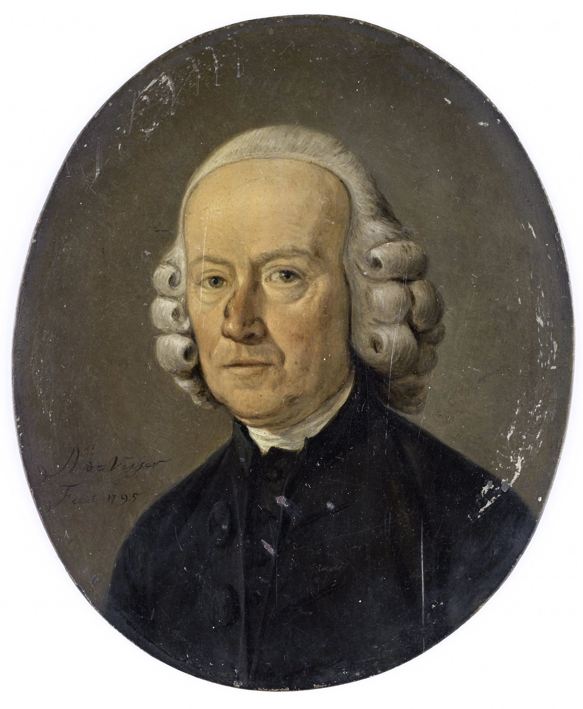 Portret van een man – Adrianus de Visser (vermeld op object) Vintage Art Print | Wall Art Poster