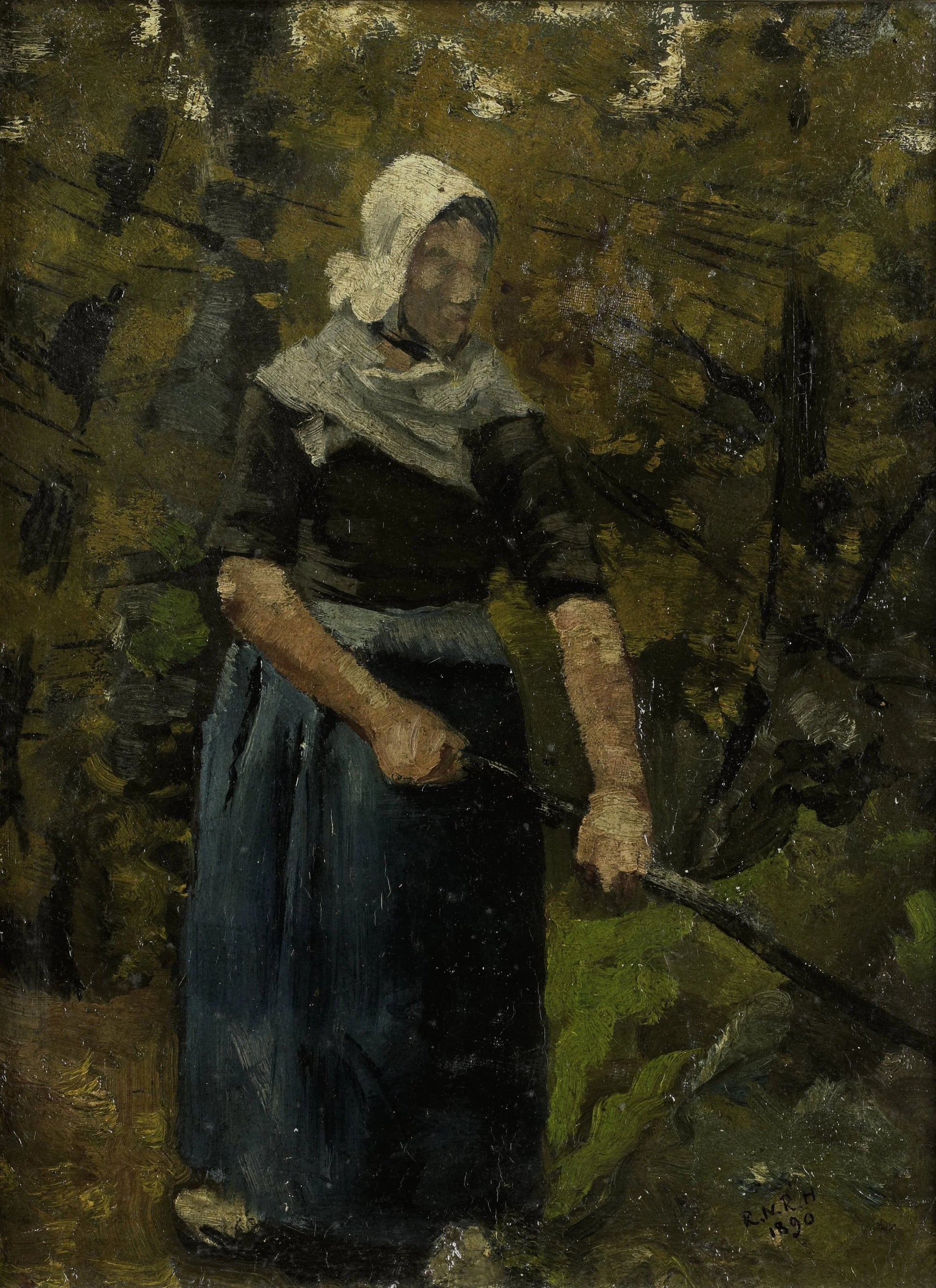 A Peasant Woman with a Stick – Richard Nicolaüs Roland Holst Vintage Art Print | Wall Art Poster