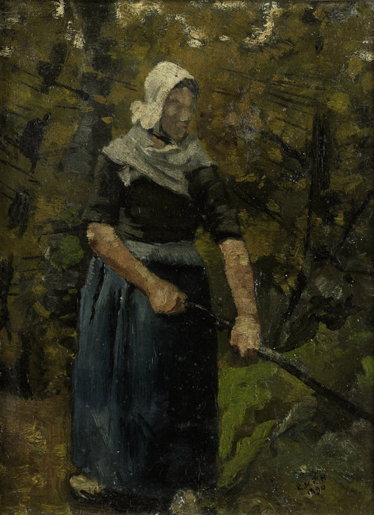 A Peasant Woman with a Stick – Richard Nicolaüs Roland Holst Vintage Art Print | Wall Art Poster