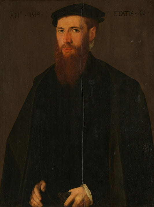 Portrait of Willem van Lokhorst (1514-64) – kopie naar Jan van Scorel Vintage Portrait Art Print | Wall Art Poster