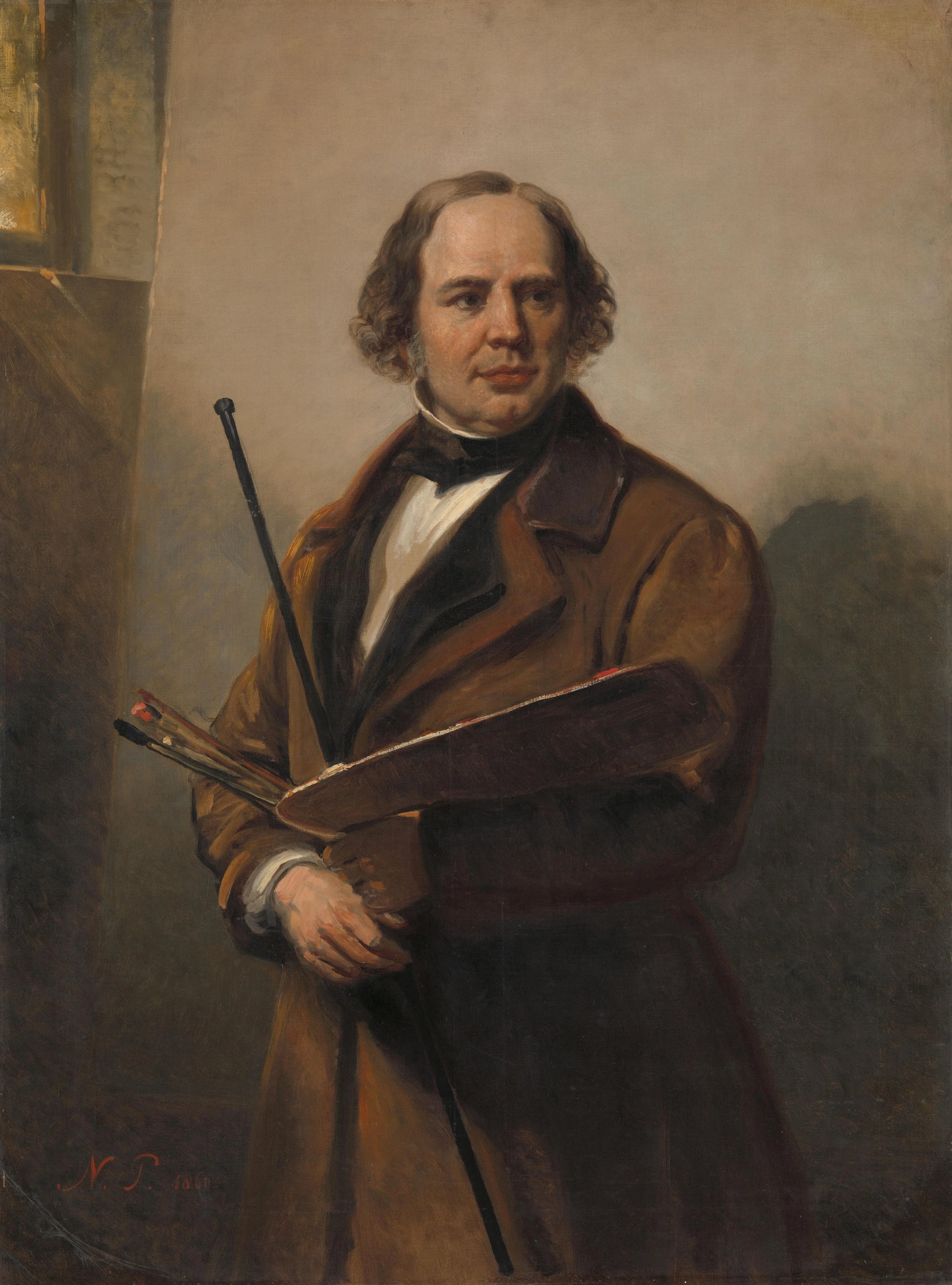 Jan Willem Pieneman, Painter, Father of Nicolaas Pieneman – Nicolaas Pieneman Vintage Self-Portrait Art Print | Wall Art Poster