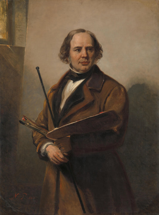 Jan Willem Pieneman, Painter, Father of Nicolaas Pieneman – Nicolaas Pieneman Vintage Self-Portrait Art Print | Wall Art Poster