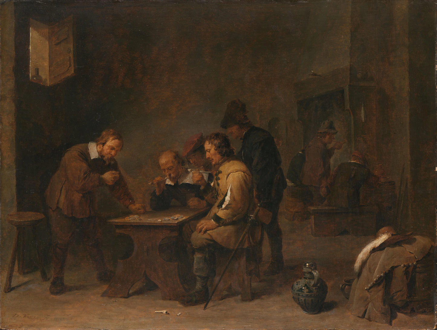 Men Dicing in a Tavern – David Teniers (II) Vintage Art Print | Wall Art Poster