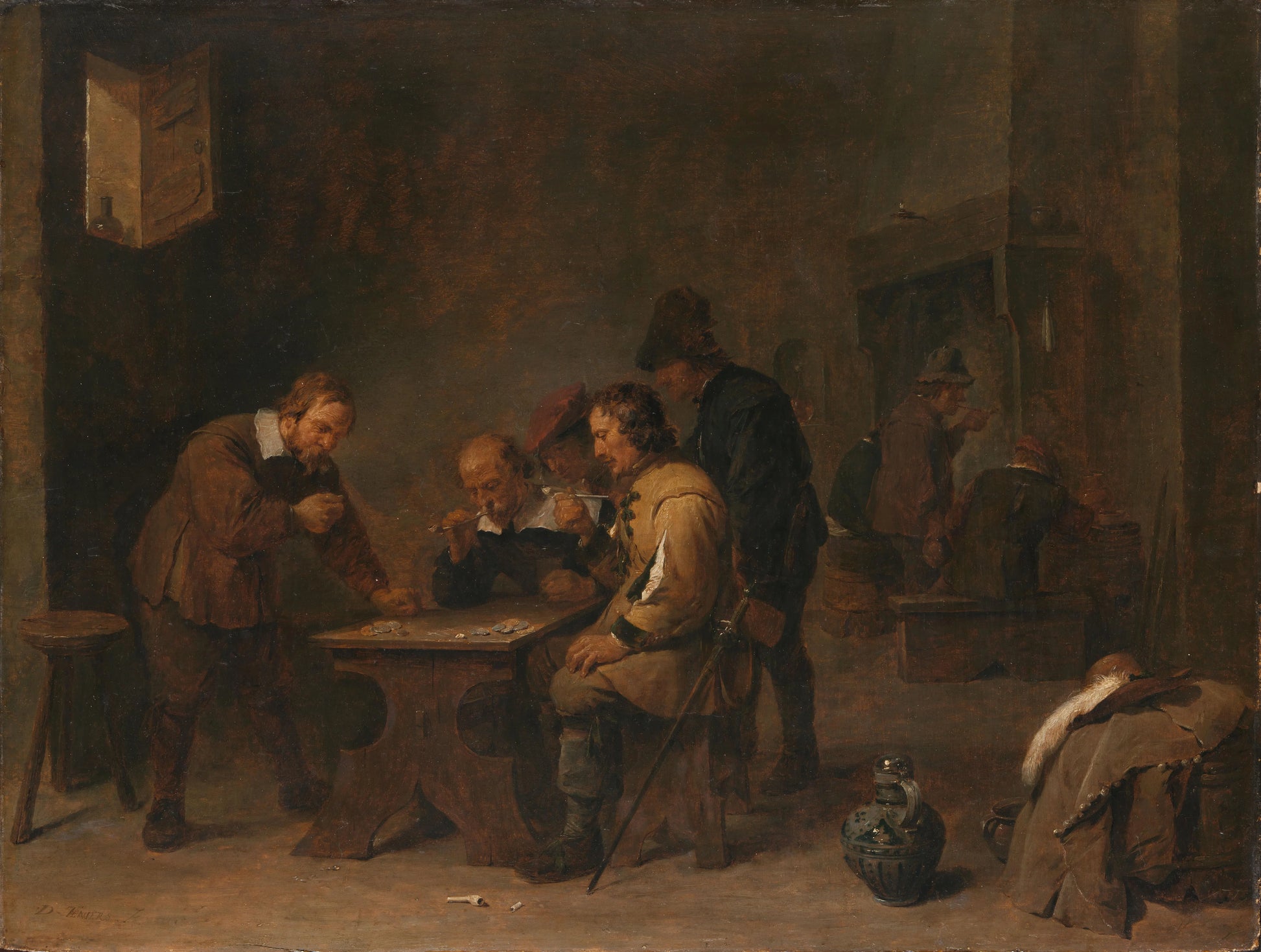 Men Dicing in a Tavern – David Teniers (II) Vintage Art Print | Wall Art Poster