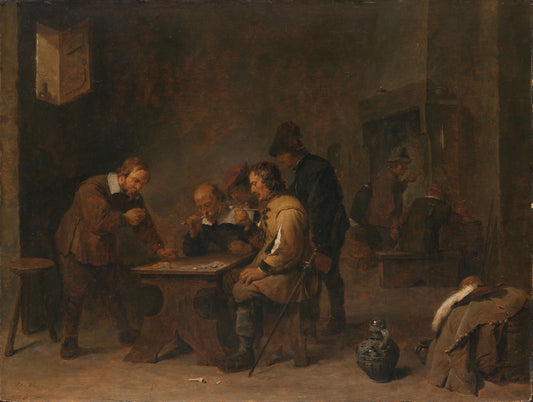 Men Dicing in a Tavern – David Teniers (II) Vintage Art Print | Wall Art Poster