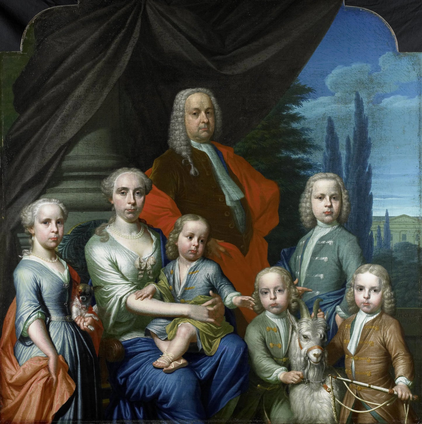 Willem Philip Kops (1695-1756), with his Wife and Children – Frans Decker Vintage Portrait Art Print | Wall Art Poster