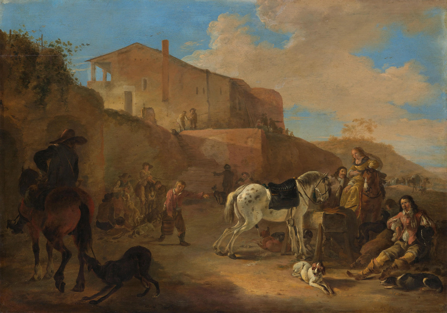 The hunting party – Dirk Stoop Vintage Landscape Art Print | Wall Art Poster