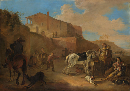 The hunting party – Dirk Stoop Vintage Landscape Art Print | Wall Art Poster