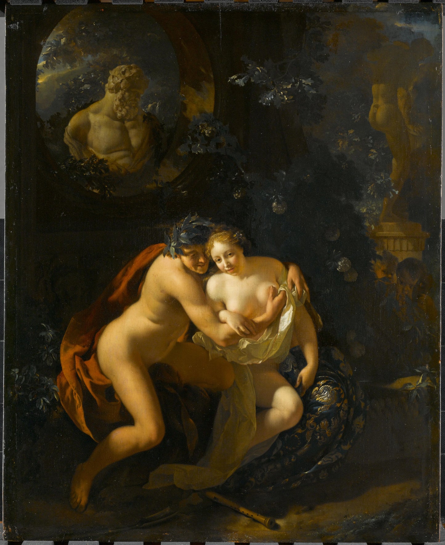 A Couple Making Love in a Park Spied on by Children – Adriaen van der Werff Vintage Art Print | Wall Art Poster