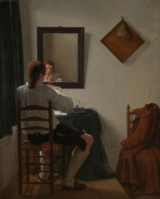 A Writer Trimming his Pen – Jan Ekels (II) Vintage Art Print | Wall Art Poster