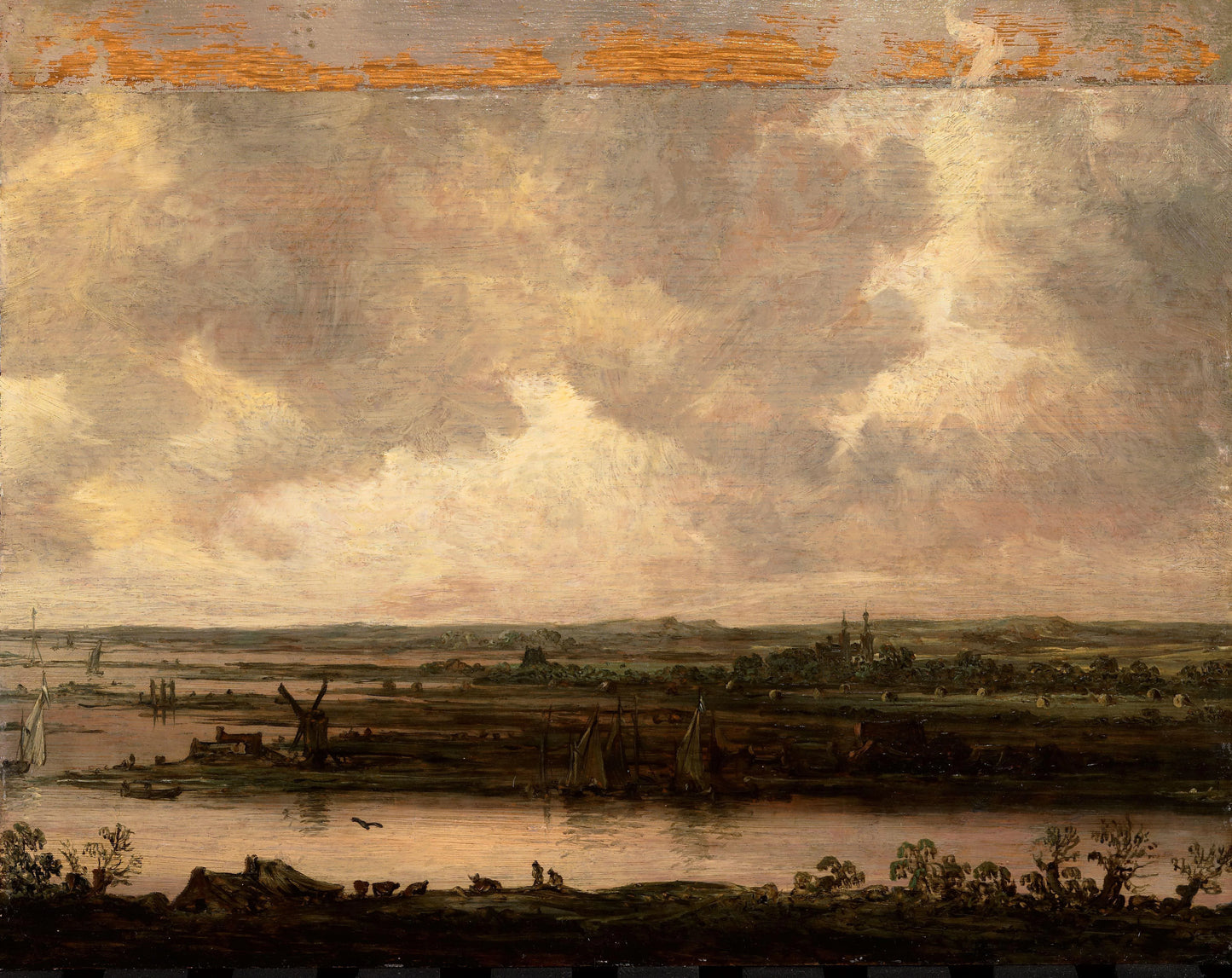 Panoramic View of a Wide River – Jan van Goyen Vintage River Scene Art Print | Wall Art Poster