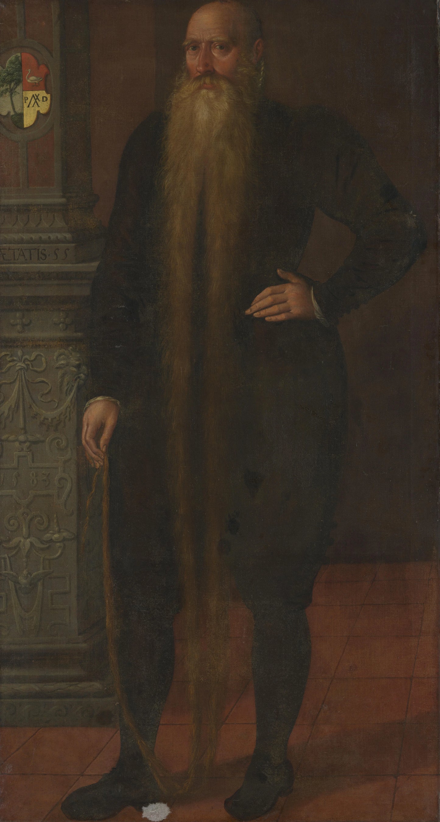 Portrait of Pieter Dircksz, called Long Beard, Council Member of the Orphan Chamber in Edam – attributed to Aert Pietersz. Vintage Portrait Art Print | Wall Art Poster