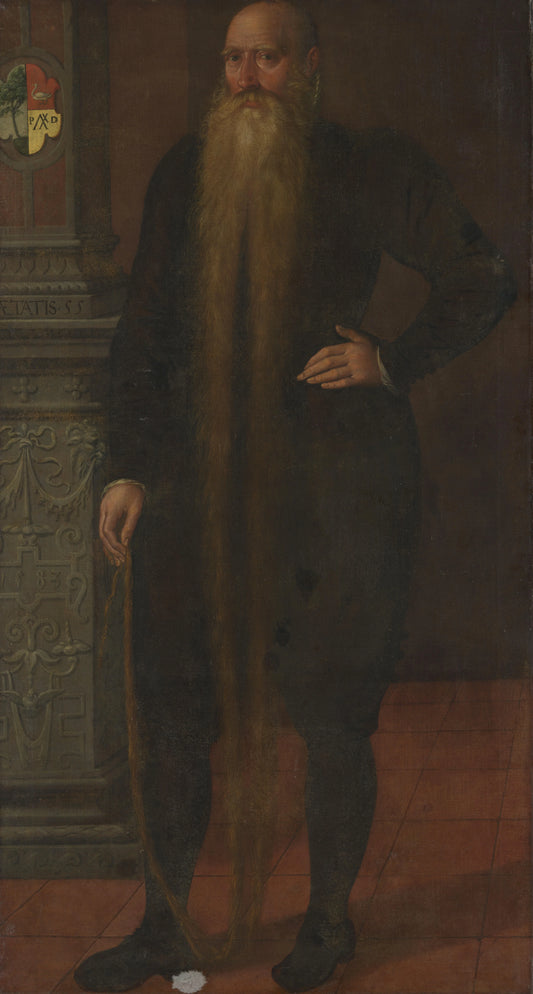 Portrait of Pieter Dircksz, called Long Beard, Council Member of the Orphan Chamber in Edam – attributed to Aert Pietersz. Vintage Portrait Art Print | Wall Art Poster