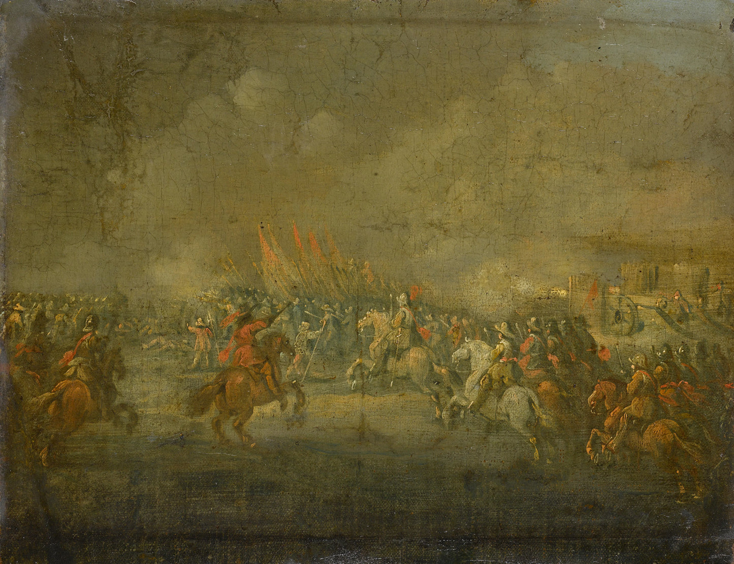 A Cavalry Skirmish – anoniem Vintage Landscape Art Print | Wall Art Poster