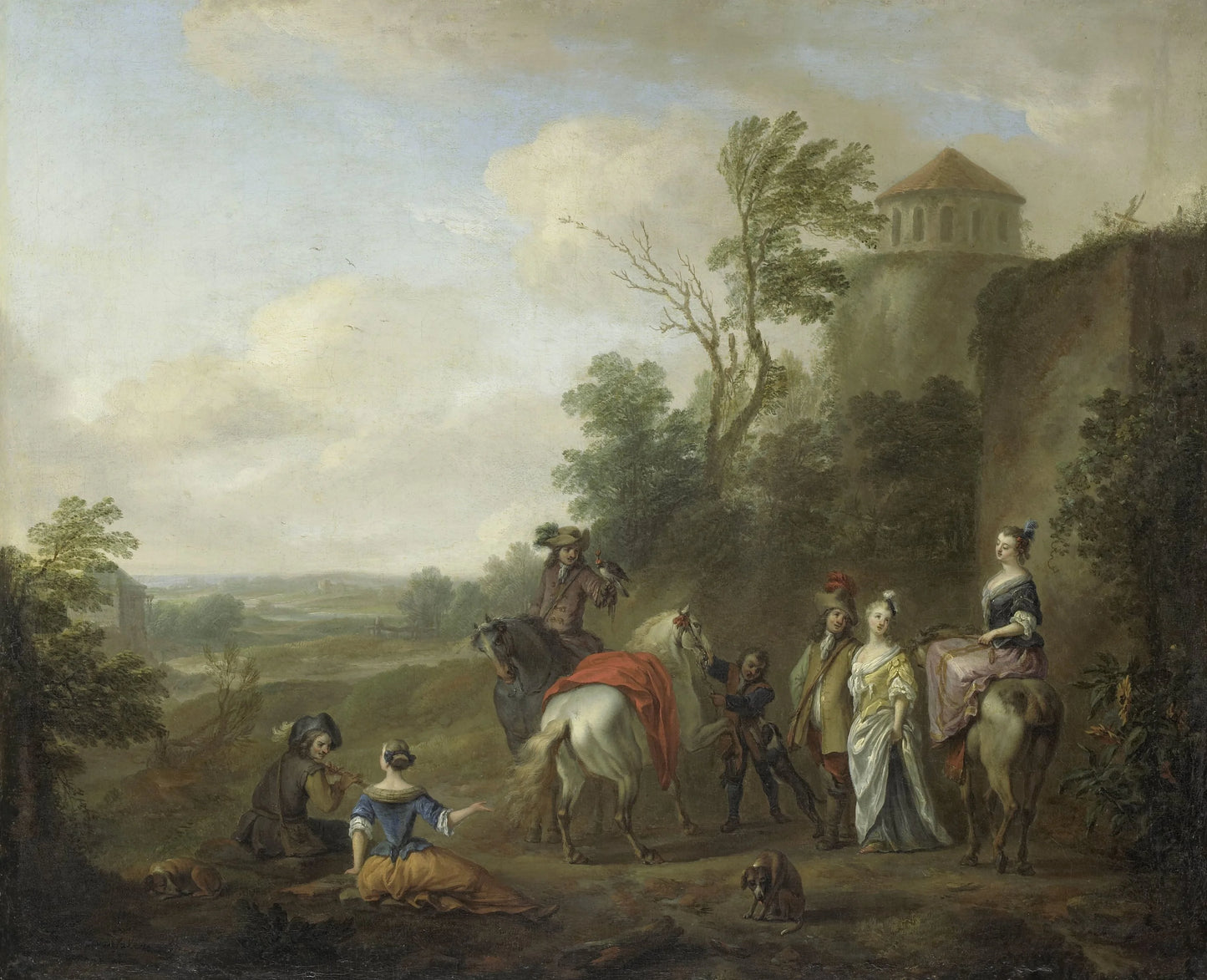 A Hunting Party – Karel van Falens Vintage Landscape Art Print | Wall Art Poster