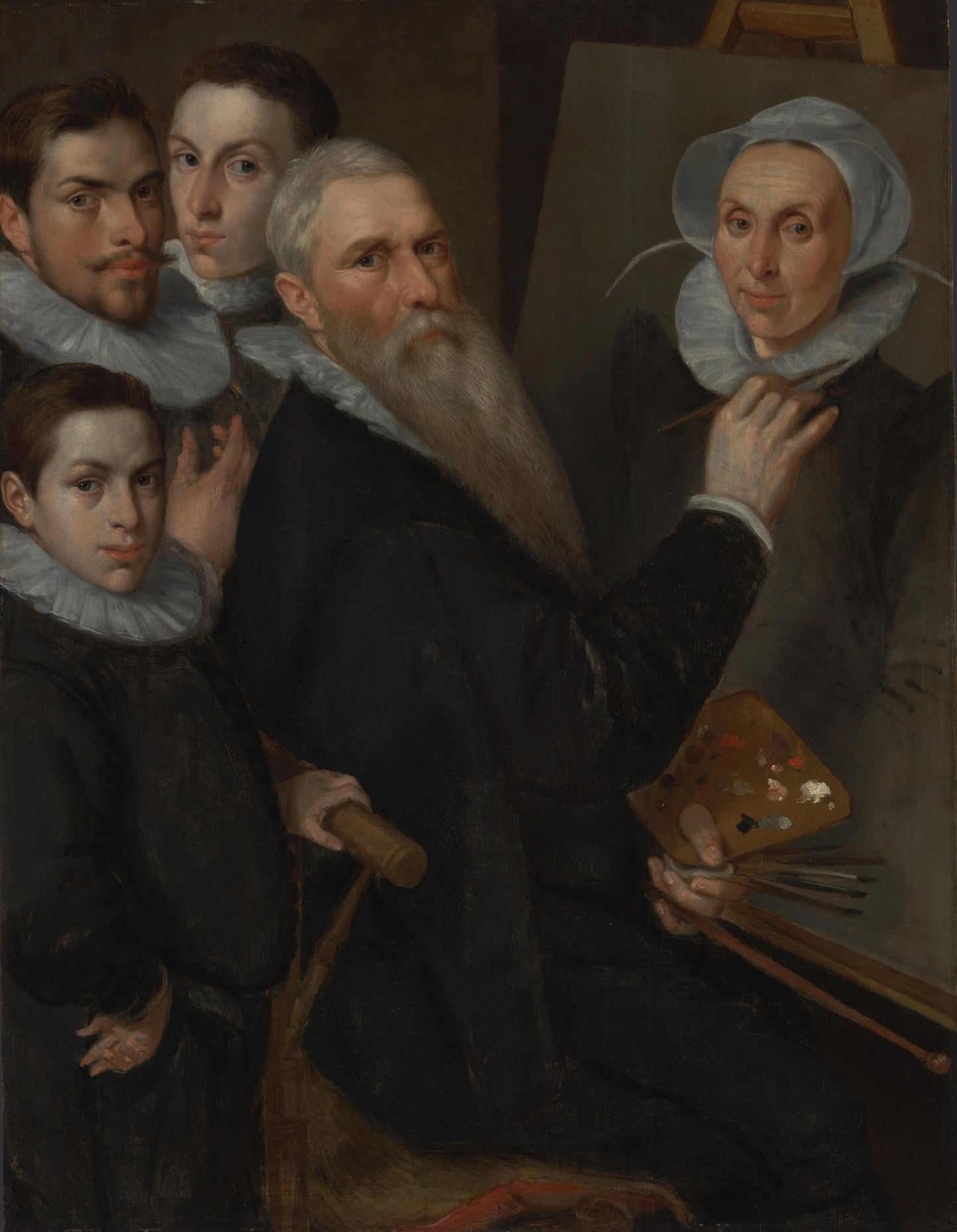 Self-portrait of the Painter with his Family, Jacob Willemsz Delff i (ca. 1540/45-1601) – Jacob Willemsz. Delff (I) Vintage Self-Portrait Art Print | Wall Art Poster