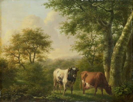 Landscape with Cattle – Adolf Karel Maximiliaan Engel Vintage Landscape Art Print | Wall Art Poster